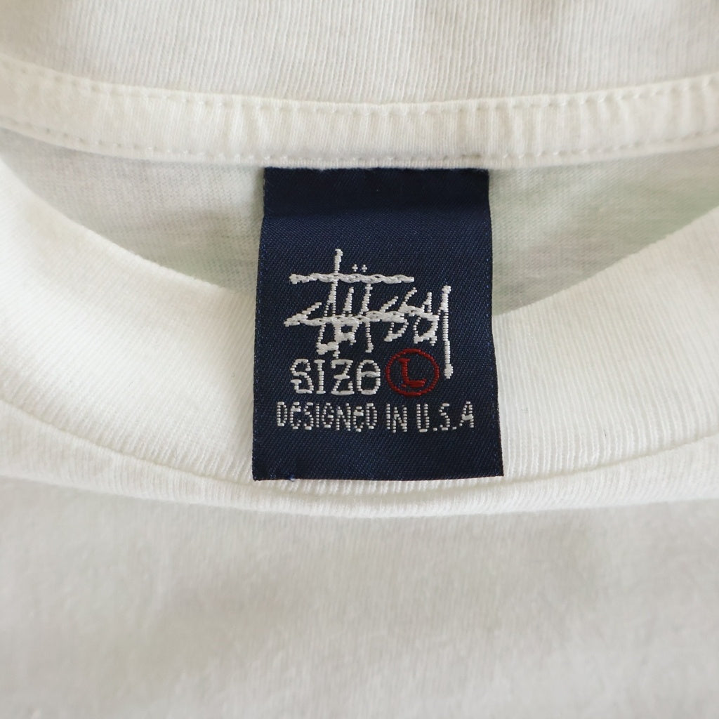 STUSSY(ステューシー) 90S OLD FRESH CLASSIC オールド フレッシュクラシック 紺タグ クルーネック半袖Tシャツ カットソー ホワイト