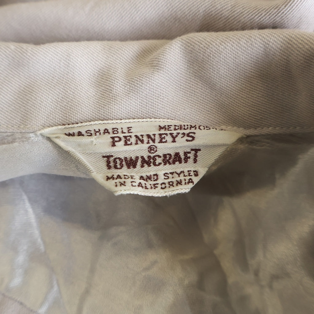 VINTAGE(ヴィンテージ) 50-60S VINTAGE PENNEYS TOWNCRAFT ヴィンテージ ペニーズタウンクラフト レーヨンギャバジン オープンカラー長袖シャツ グレー