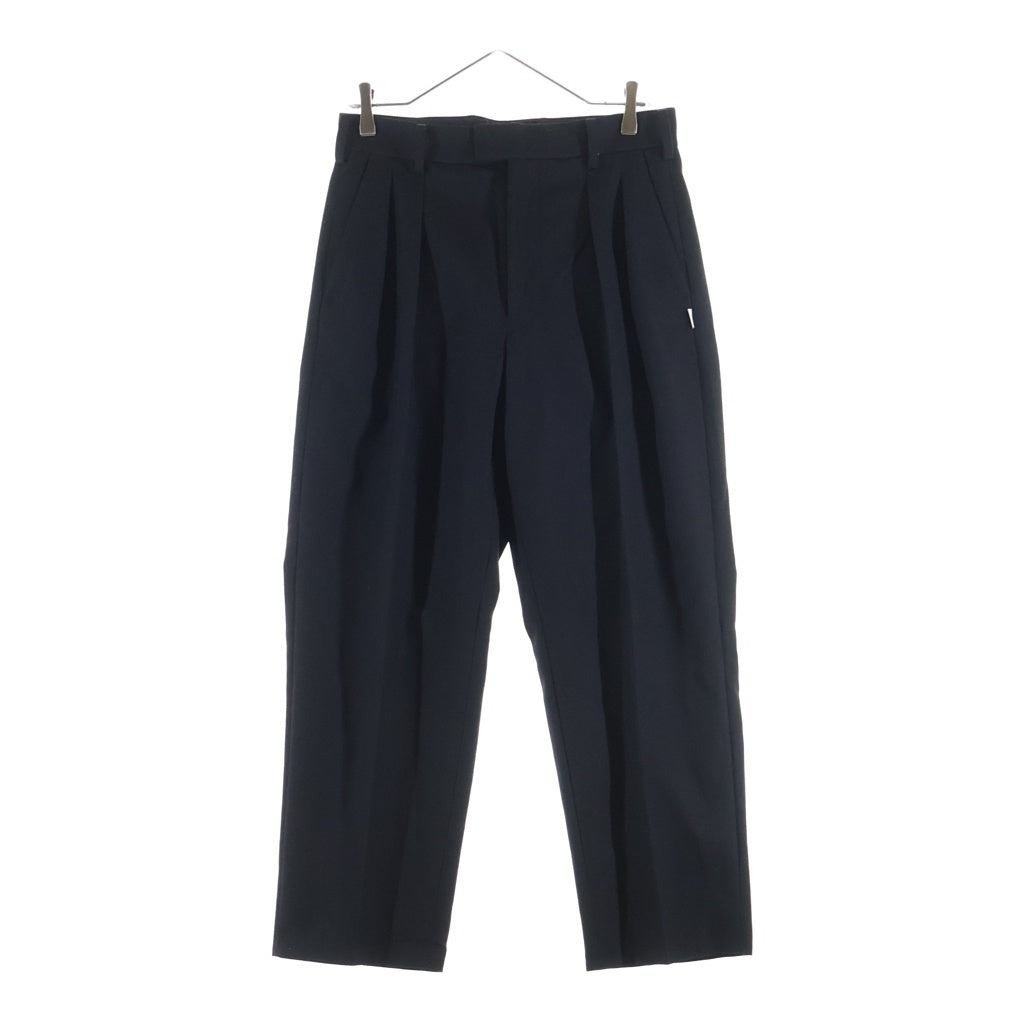 WTAPS(ダブルタップス) 26SS TROUSERS/WOPL. SERGE サージ 2タックトラウザーズ スラックスパンツ ブラック 261TQDT-PTM03