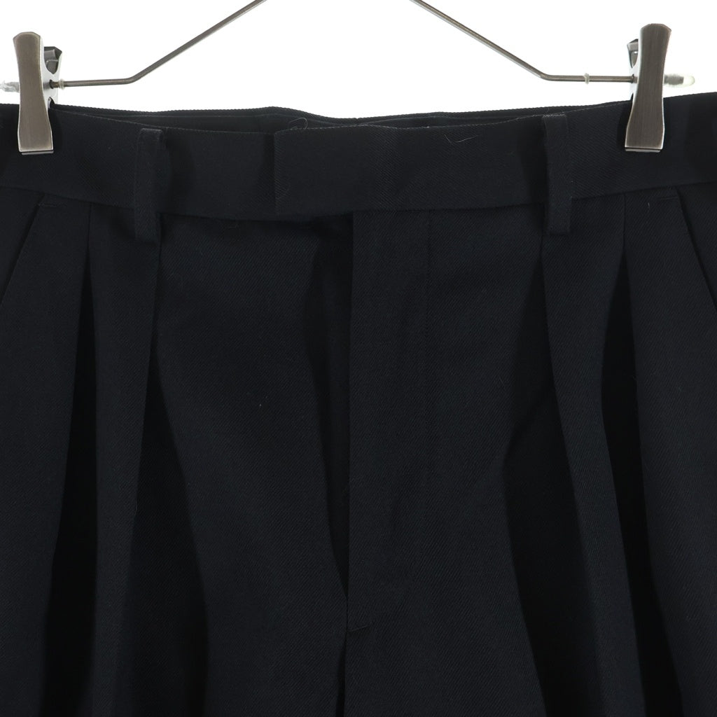 WTAPS(ダブルタップス) 26SS TROUSERS/WOPL. SERGE サージ 2タックトラウザーズ スラックスパンツ ブラック 261TQDT-PTM03
