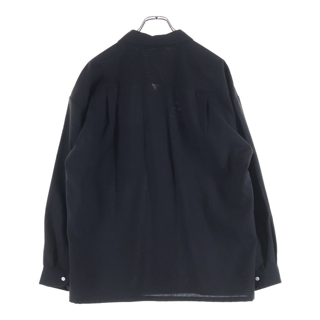 COOTIE PRODUCTIONS(クーティー プロダクションズ) T/W Open Collar L/S Shirt ツイル オープンカラー長袖シャツ ブラック CTE-24A402-PLAIN