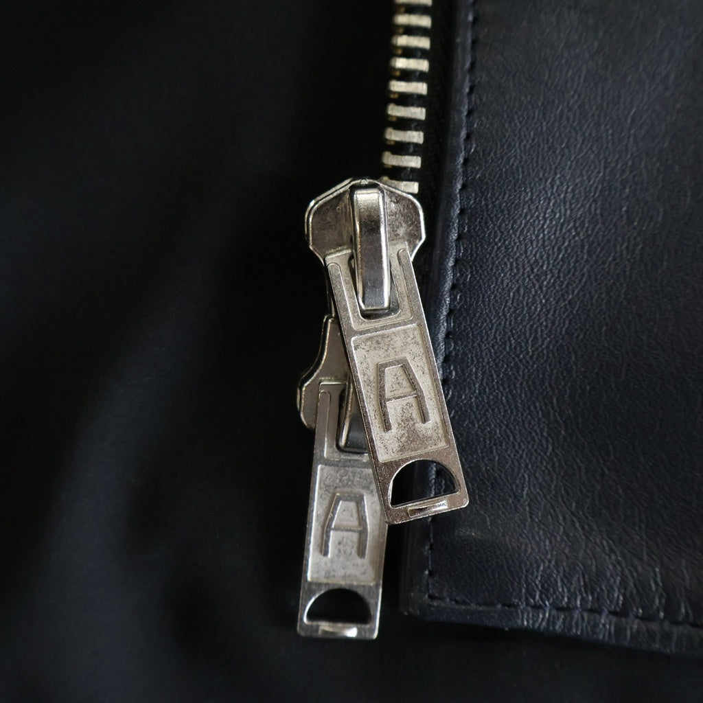 666 LEATHER WEAR(トリプルシックスレザーウェア) LJM-1TF タイトフィット ステアハイド ライダースレザージャケット ネイビーブルー