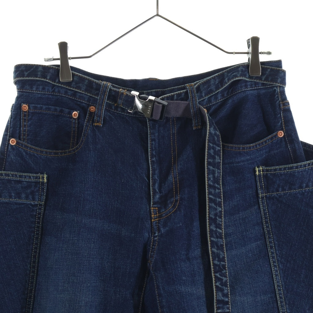 Sacai(サカイ) 25AW DENIM PANTS マルチポケット ジップフライ ベルテッドデニムパンツ インディゴ 25-03756M