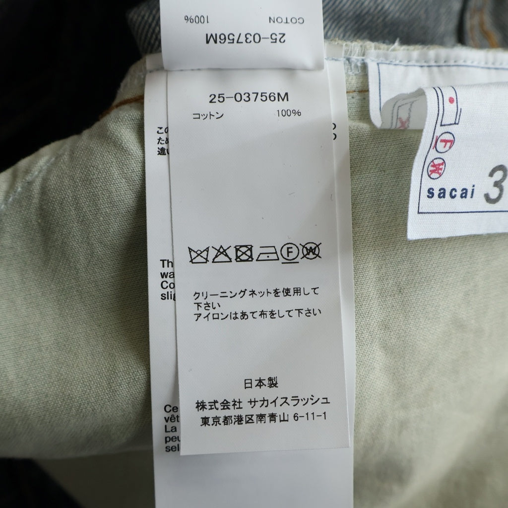 Sacai(サカイ) 25AW DENIM PANTS マルチポケット ジップフライ ベルテッドデニムパンツ インディゴ 25-03756M