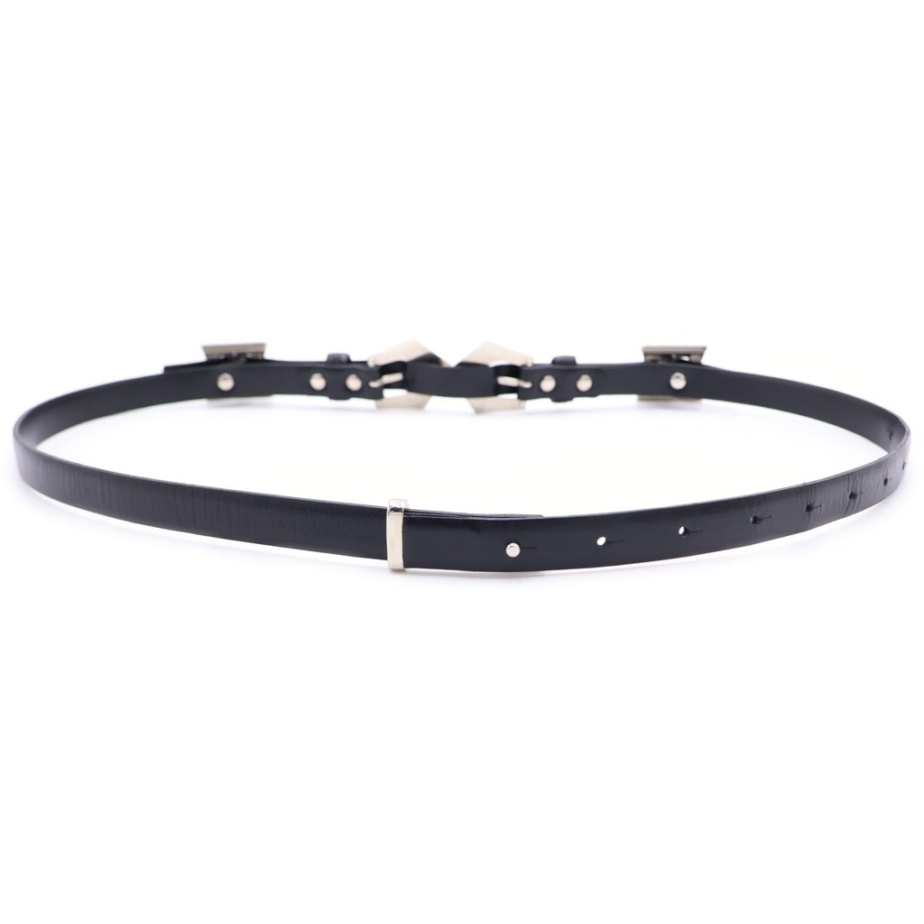 TOGA PULLA(トーガ プルラ) 20AW DOUBLE BUCKLE BELT ダブルバックル サスティナブルレザー ベルト ブラック TP02-AH264
