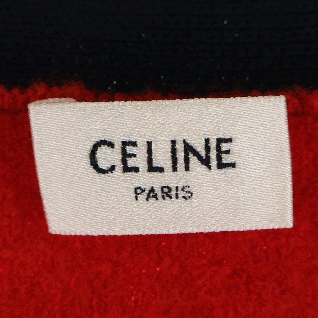 CELINE(セリーヌ) 19AW TEDDY CARDIGAN テディ ナポレオン コットンウール カーディガン レッド/ネイビー 2A119370D