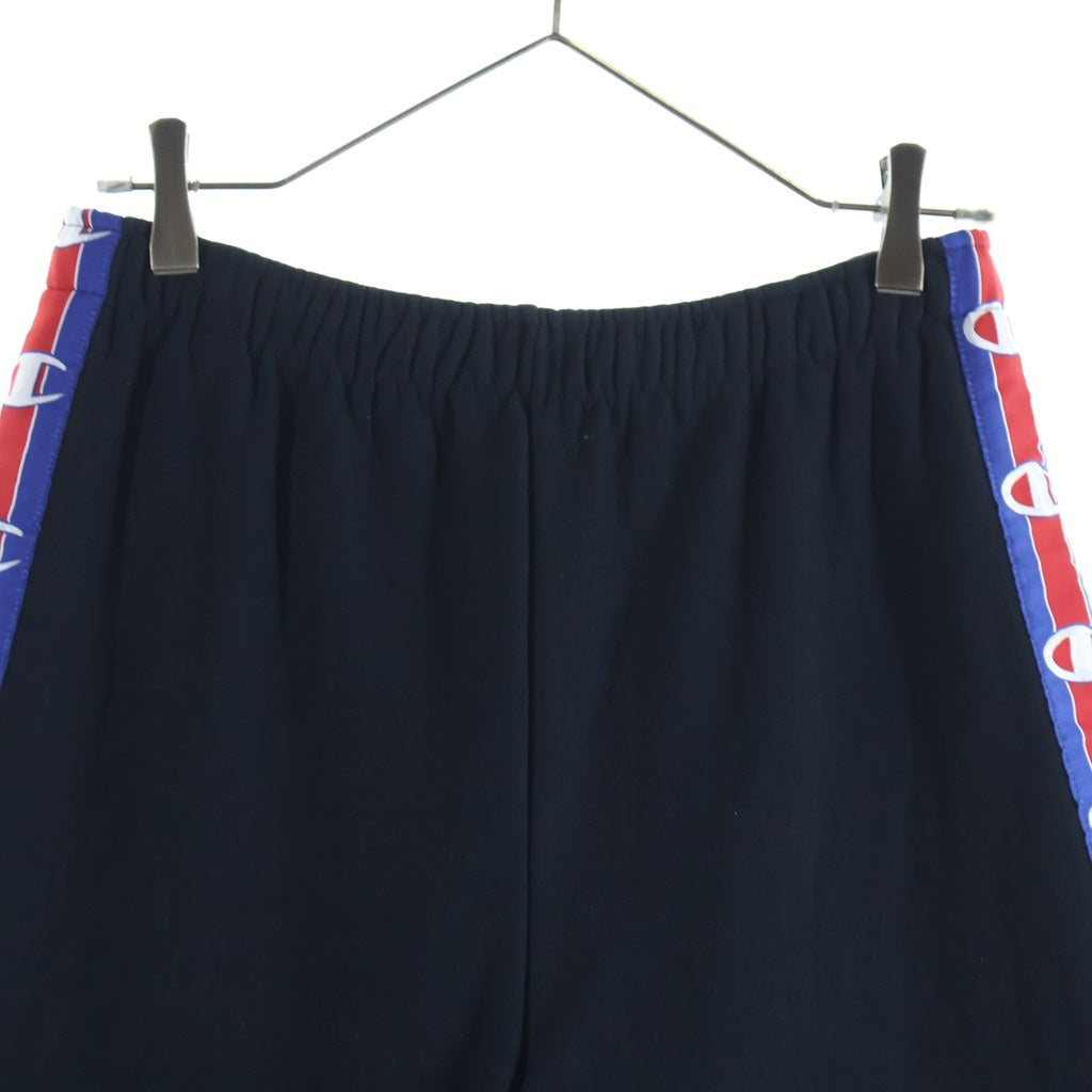 VETEMENTS(ヴェトモン) 17SS ×CHAMPION SIDETAPE LOGO SKIRT チャンピオン サイドテープロゴ スカート スウェットショーツ レディース ブラック WSS17CH10