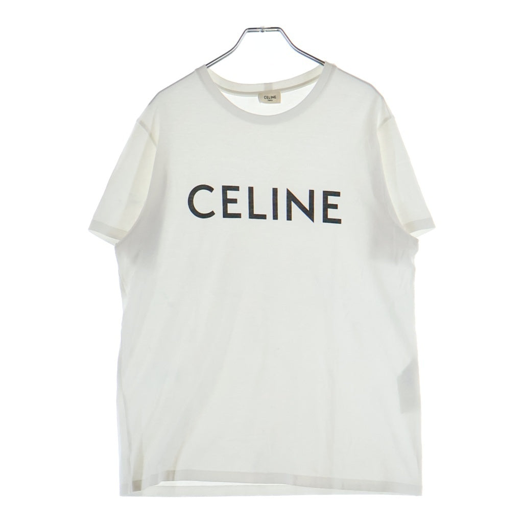CELINE(セリーヌ) Classic T-Shirt クラシック フロントロゴプリント クルーネック半袖Tシャツ カットソー ホワイト 2X308916G