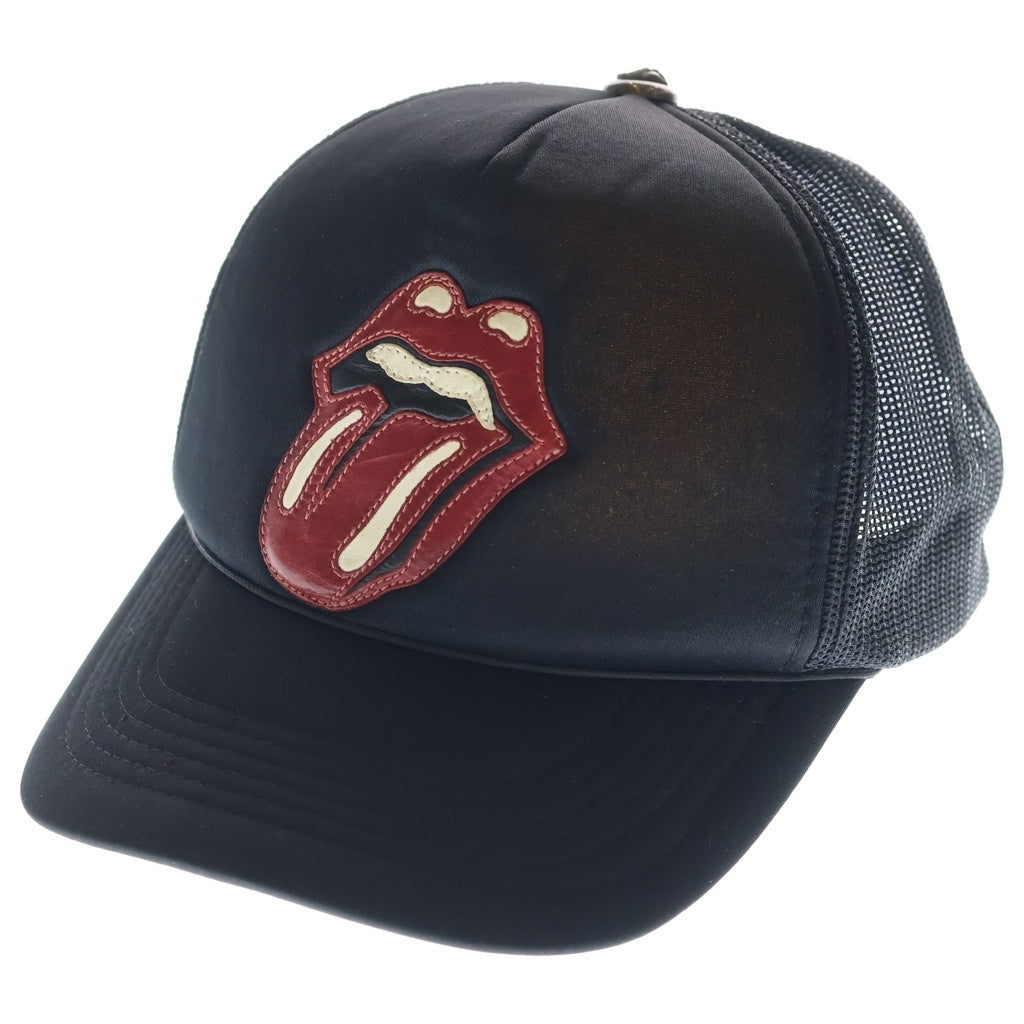 CHROME HEARTS(クロムハーツ) ×THE ROLLING STONES ザ ローリングストーンズ リップ&タン メッシュ トラッカーキャップ 帽子 ブラック