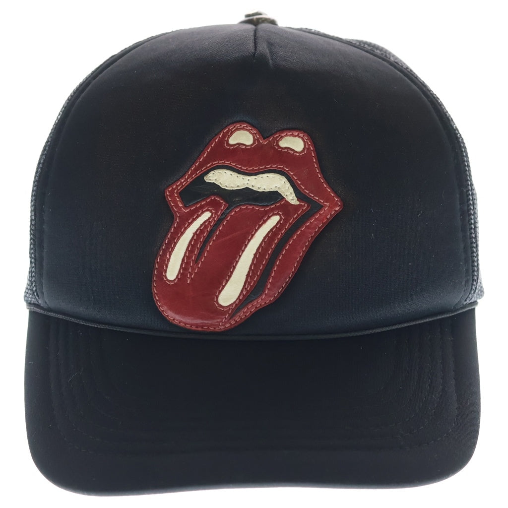 CHROME HEARTS(クロムハーツ) ×THE ROLLING STONES ザ ローリングストーンズ リップ&タン メッシュ トラッカーキャップ 帽子 ブラック