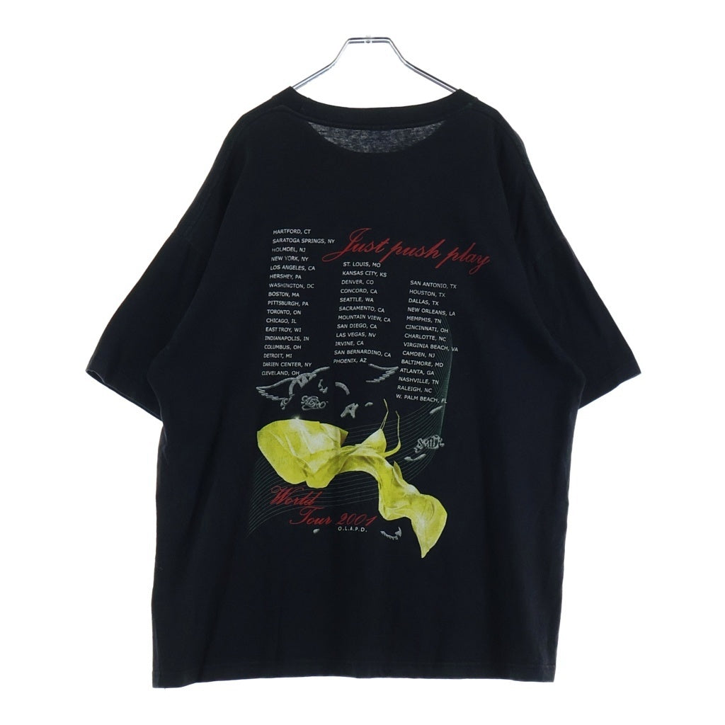 VINTAGE(ヴィンテージ) 00S VINTAGE AEROSMITH SORAYAMA JUST PUSH PLAY WORLD TOUR 2001 ジャストプッシュプレイ ワールドツアー 両面プリント クルーネック 半袖Tシャツ