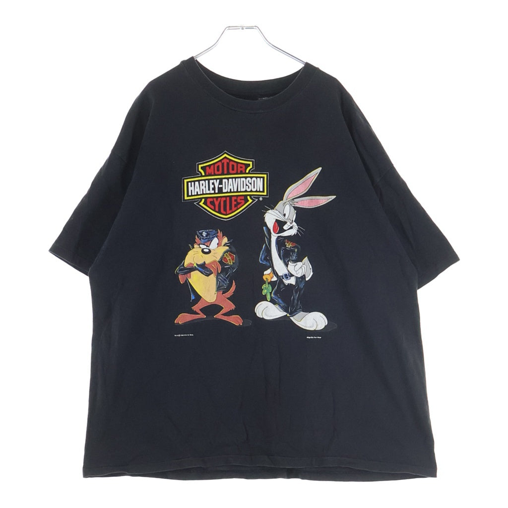 HARLEY DAVIDSON(ハーレーダビッドソン) 90S LOONEY TUNES ヴィンテージ USA製 ルーニーテューンズ キャラクタープリント クルーネック 半袖Tシャツ カットソー ブラック