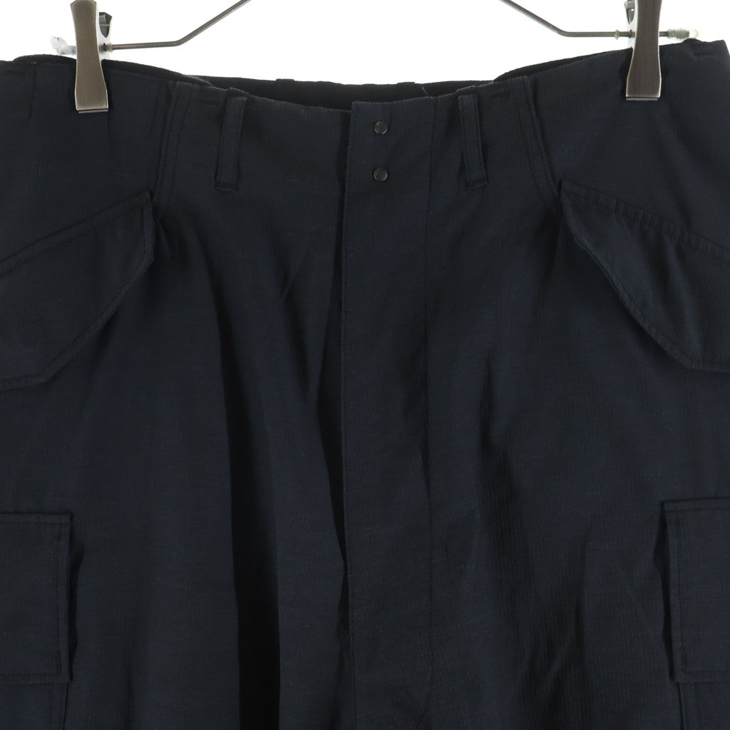 NO BRAND(ノーブランド) SOUMO ソウモ CARGO TROUSERS テトロン カーゴ クロップドパンツ ブラック 10-SP-003-EC