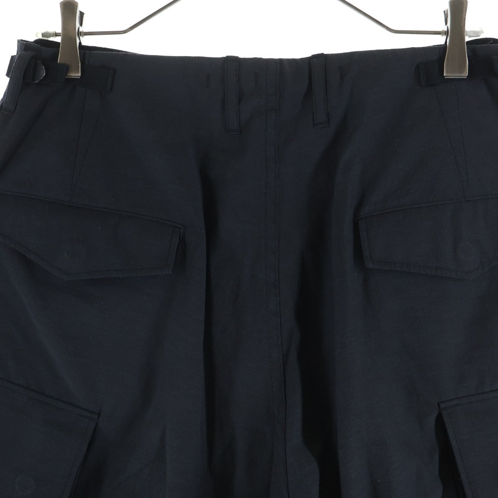 NO BRAND(ノーブランド) SOUMO ソウモ CARGO TROUSERS テトロン カーゴ クロップドパンツ ブラック 10-SP-003-EC