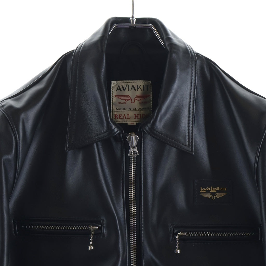 Lewis Leathers(ルイスレザー) DOMINATOR HORSE HIDE ドミネーター タイトフィット オールブラックニットナイロン ホースハイド シングルライダースジャケット ブラック