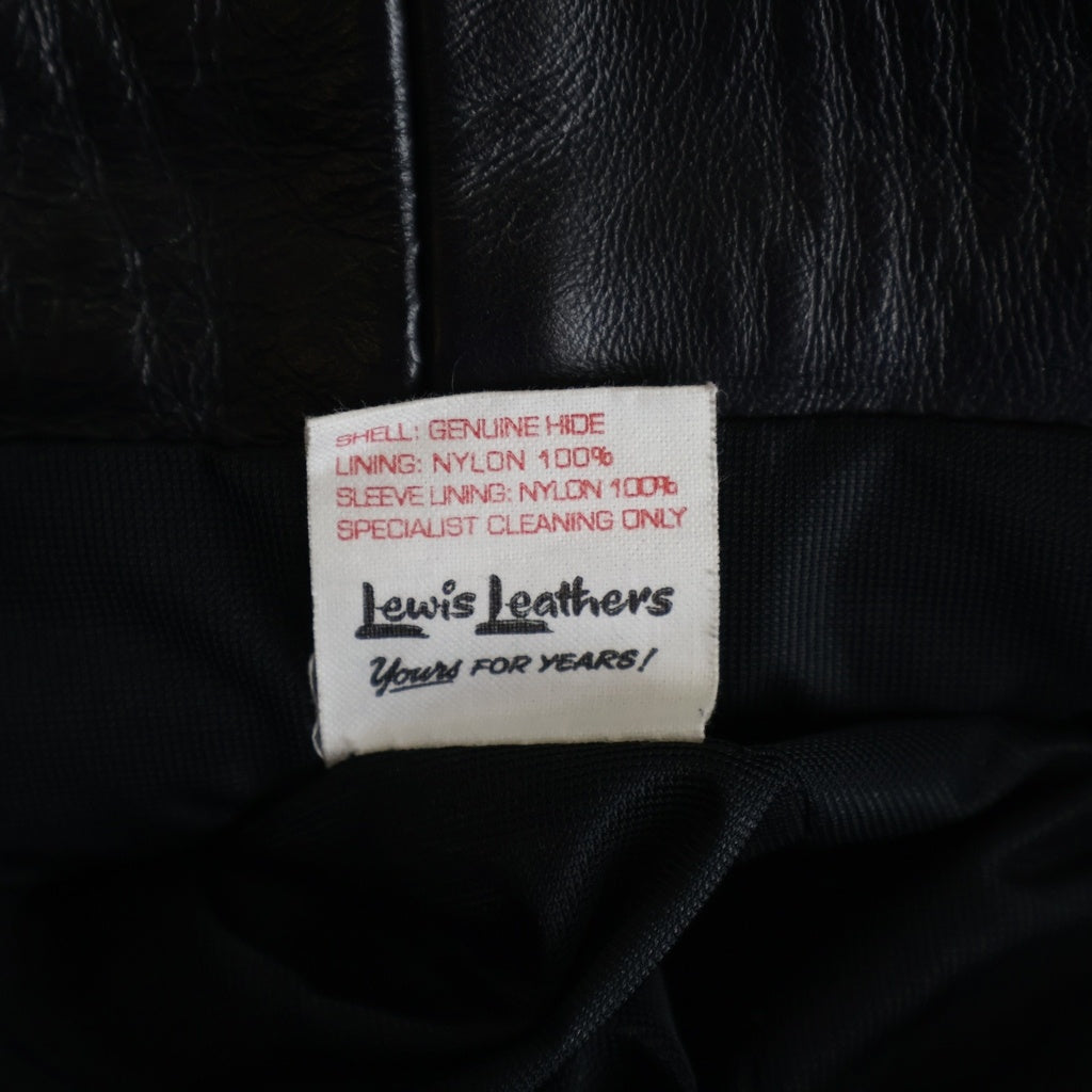 Lewis Leathers(ルイスレザー) DOMINATOR HORSE HIDE ドミネーター タイトフィット オールブラックニットナイロン ホースハイド シングルライダースジャケット ブラック