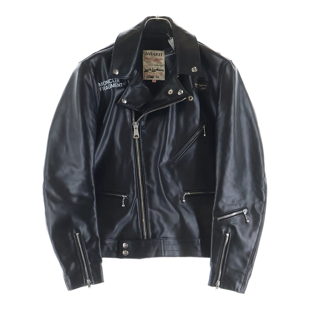 MONCLER GENIUS(モンクレール ジーニアス) 21AW ×LEWIS LEATHERS DWAYNE CYCLONE ルイスレザー サイクロン ホースハイド ダブルライダース レザージャケット ブラック G209U1A00022