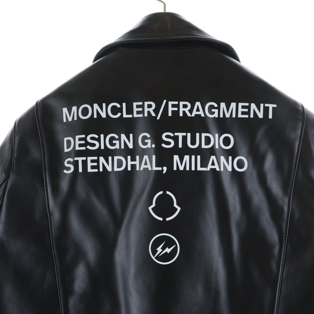 MONCLER GENIUS(モンクレール ジーニアス) 21AW ×LEWIS LEATHERS DWAYNE CYCLONE ルイスレザー サイクロン ホースハイド ダブルライダース レザージャケット ブラック G209U1A00022