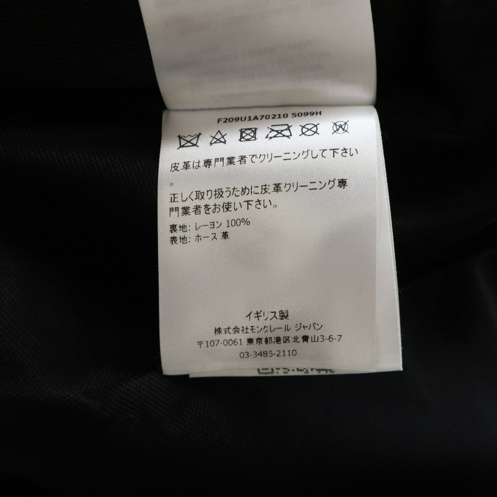 MONCLER GENIUS(モンクレール ジーニアス) 21AW ×LEWIS LEATHERS DWAYNE CYCLONE ルイスレザー サイクロン ホースハイド ダブルライダース レザージャケット ブラック G209U1A00022