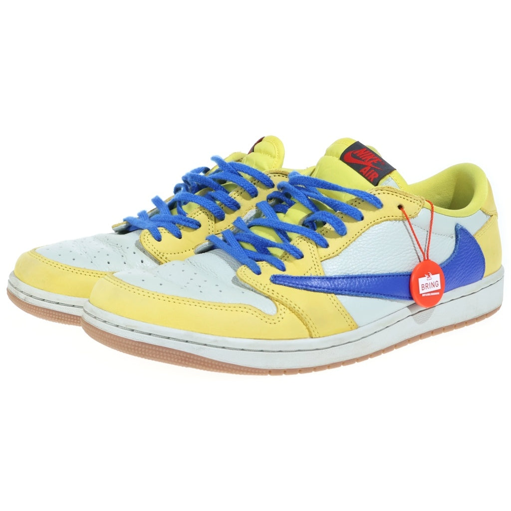 NIKE(ナイキ) ×TRAVIS SCOTT WMNS AIR JORDAN 1 RETRO OG Canary トラヴィススコット ウィメンズ エアジョーダン1 カナリー ローカットスニーカー US12.5/29.5cm DZ4137-700