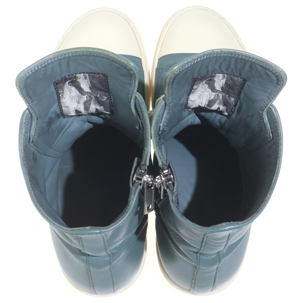 Rick Owens リックオウエンス HOLLYWOOD SNEAKERS RAMONES ハリウッドスニーカー ラーモンズ ハイカットレザースニーカー グリーン RU01E5890 LCO 6611 Rick Owens(リックオウエンス) HOLLYWOOD SNEAKERS RAMONES ハリウッド