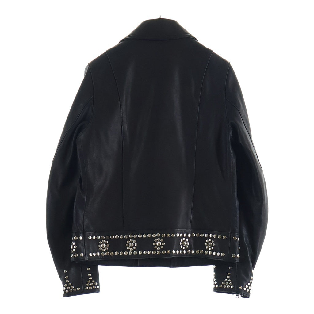 HYSTERIC GLAMOUR(ヒステリックグラマー) 17SS ゴートレザー スタッズ ダブルライダースジャケット レディース ブラック