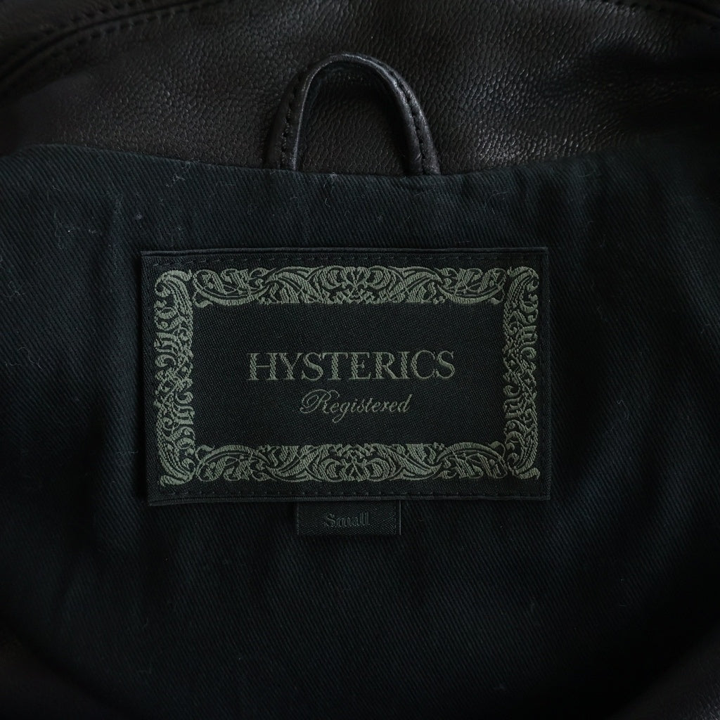 HYSTERIC GLAMOUR(ヒステリックグラマー) 17SS ゴートレザー スタッズ ダブルライダースジャケット レディース ブラック