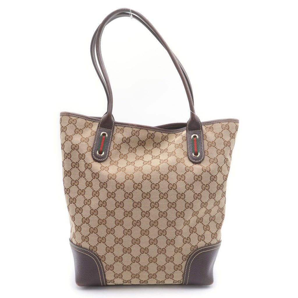 GUCCI(グッチ) PRINCY LINE GGキャンバス プリンシー シェリーライン レザー トートバッグ ベージュ 181779 レディース