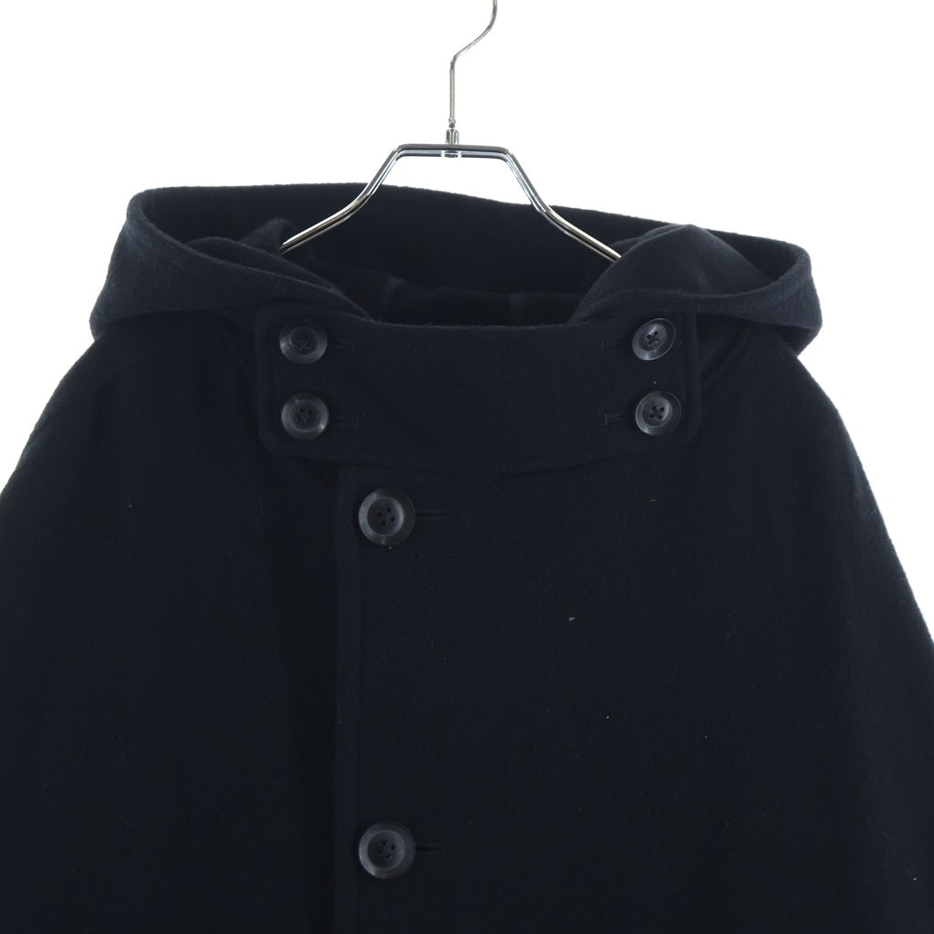 Yohji Yamamoto POUR HOMME(ヨウジヤマモト プールオム) 19AW 4B ウール ダブルフーデッドコート ブラック HC-C12-108