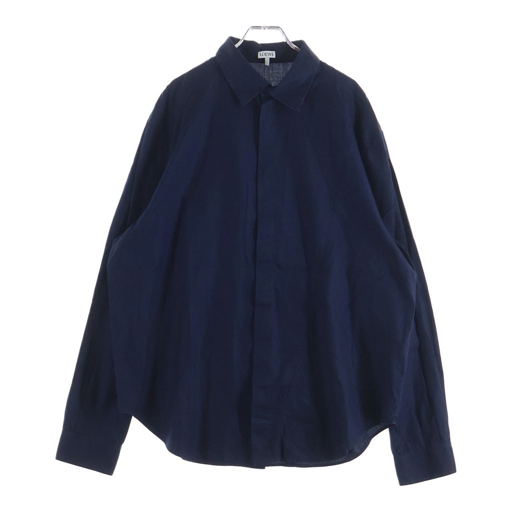 LOEWE ロエベ 23AW PUZZLE SHIRT パズル コットンツイル 長袖シャツ ネイビー H526Y05WAY LOEWE(ロエベ) 23AW PUZZLE SHIRT パズル コットンツイル 長袖シャツ