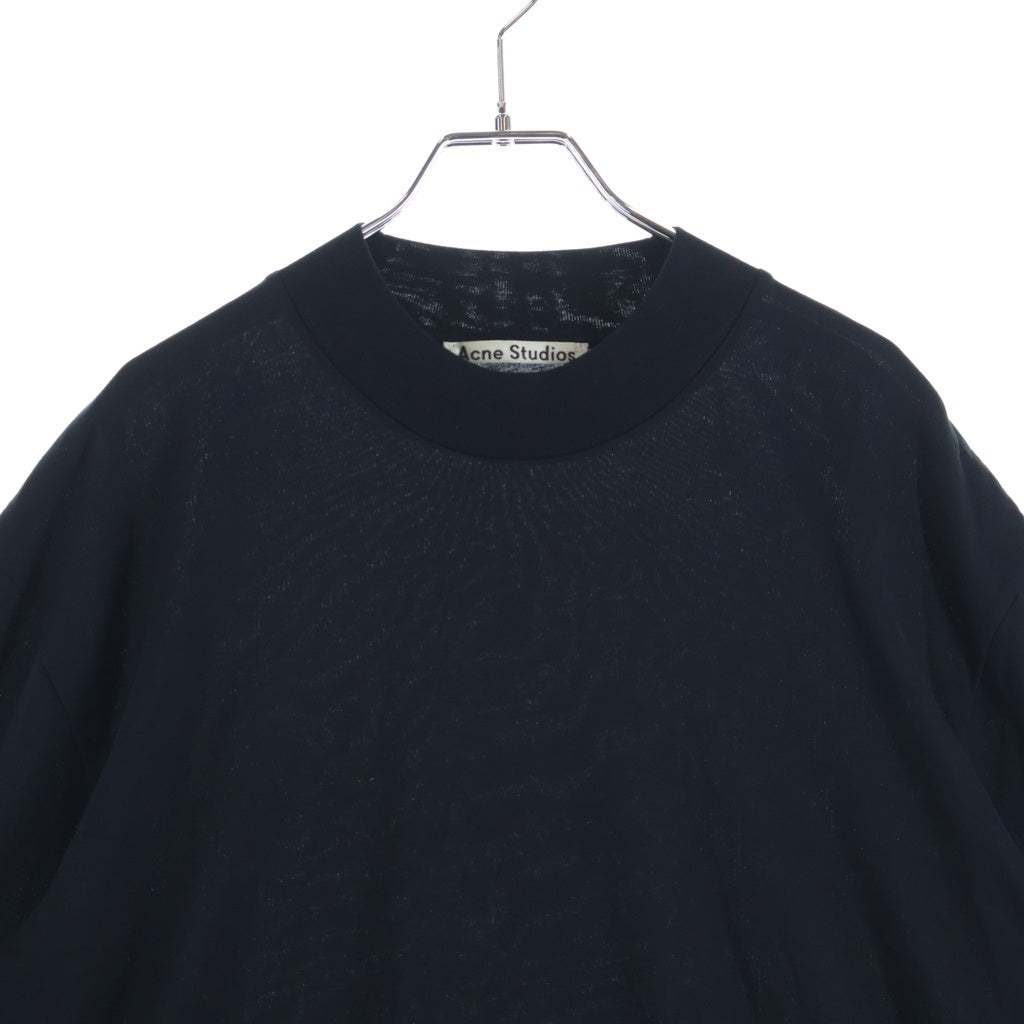 Acne Studios(アクネ ストゥディオズ) Extorr Cotton-Jersey T-Shirt エクストラコットンジャージー モックネック半袖Tシャツ カットソー ブラック FN-MN-TSHI00045