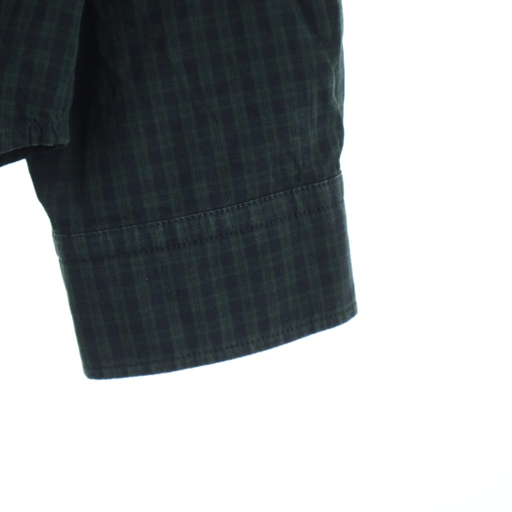 BALENCIAGA(バレンシアガ) 21SS 50/50 Pyjama Shirt アシンメトリー ドッキング チェック 長袖パジャマシャツ グリーン 658854 TKO07