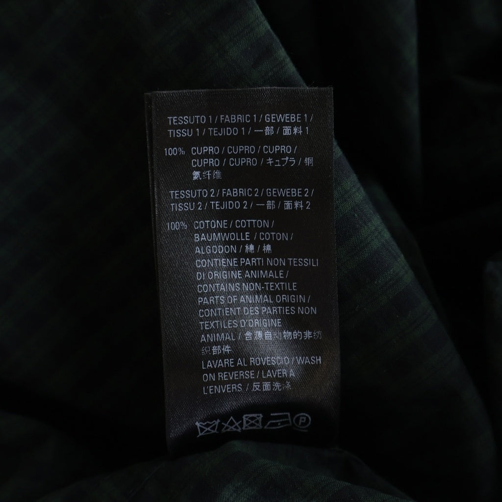 BALENCIAGA(バレンシアガ) 21SS 50/50 Pyjama Shirt アシンメトリー ドッキング チェック 長袖パジャマシャツ グリーン 658854 TKO07