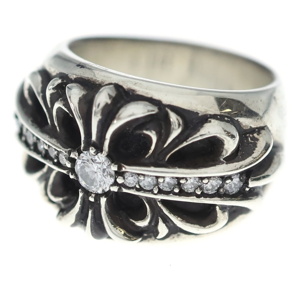 CHROME HEARTS(クロムハーツ) FLRL CRS P DMND フローラルクロスリング PAVEダイヤ シルバー