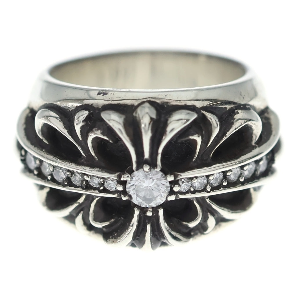 CHROME HEARTS(クロムハーツ) FLRL CRS P DMND フローラルクロスリング PAVEダイヤ シルバー