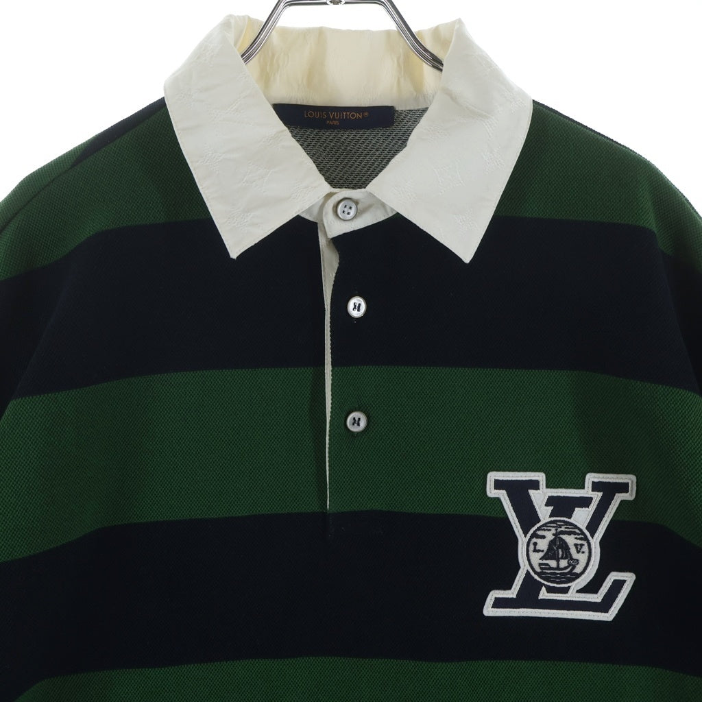 LOUIS VUITTON(ルイヴィトン) 26SS ボーダー 半袖ポロシャツ グリーン/ネイビー