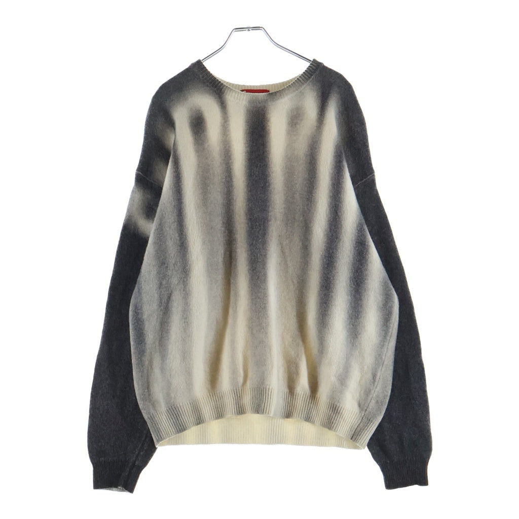 SUPREME(シュプリーム) 23AW Blurred Logo Sweater ブラード ロゴ クルーネックニットセーター ブラック/ホワイト