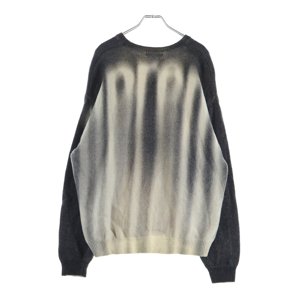 SUPREME(シュプリーム) 23AW Blurred Logo Sweater ブラード ロゴ クルーネックニットセーター ブラック/ホワイト
