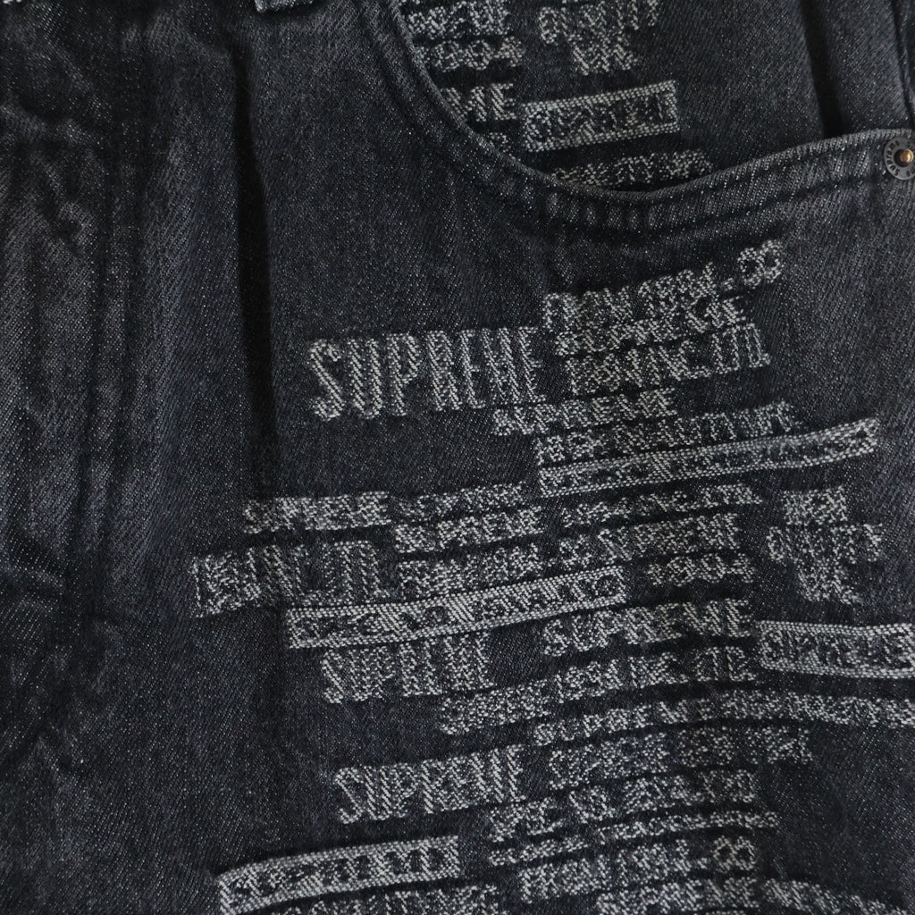 SUPREME(シュプリーム) 23SS Trademark Jacquard Baggy Jean トレードマーク ジャガード バギーデニムパンツ ブラック
