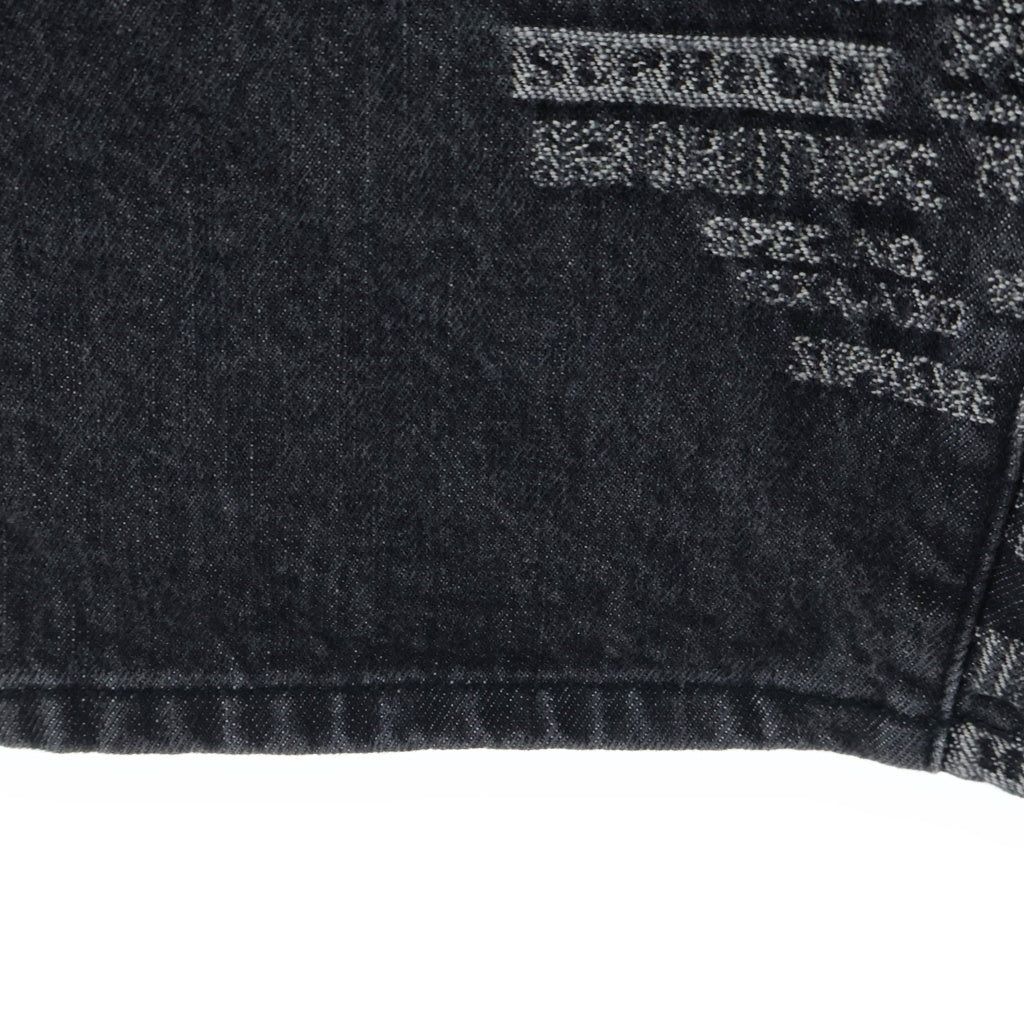 SUPREME(シュプリーム) 23SS Trademark Jacquard Baggy Jean トレードマーク ジャガード バギーデニムパンツ ブラック