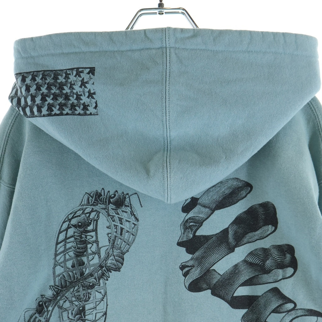 SUPREME(シュプリーム) 17SS M.C. Escher Hooded Sweatshirt マウリッツエッシャー アート総柄プリント プルオーバースウェットパーカー フーディー ブルー