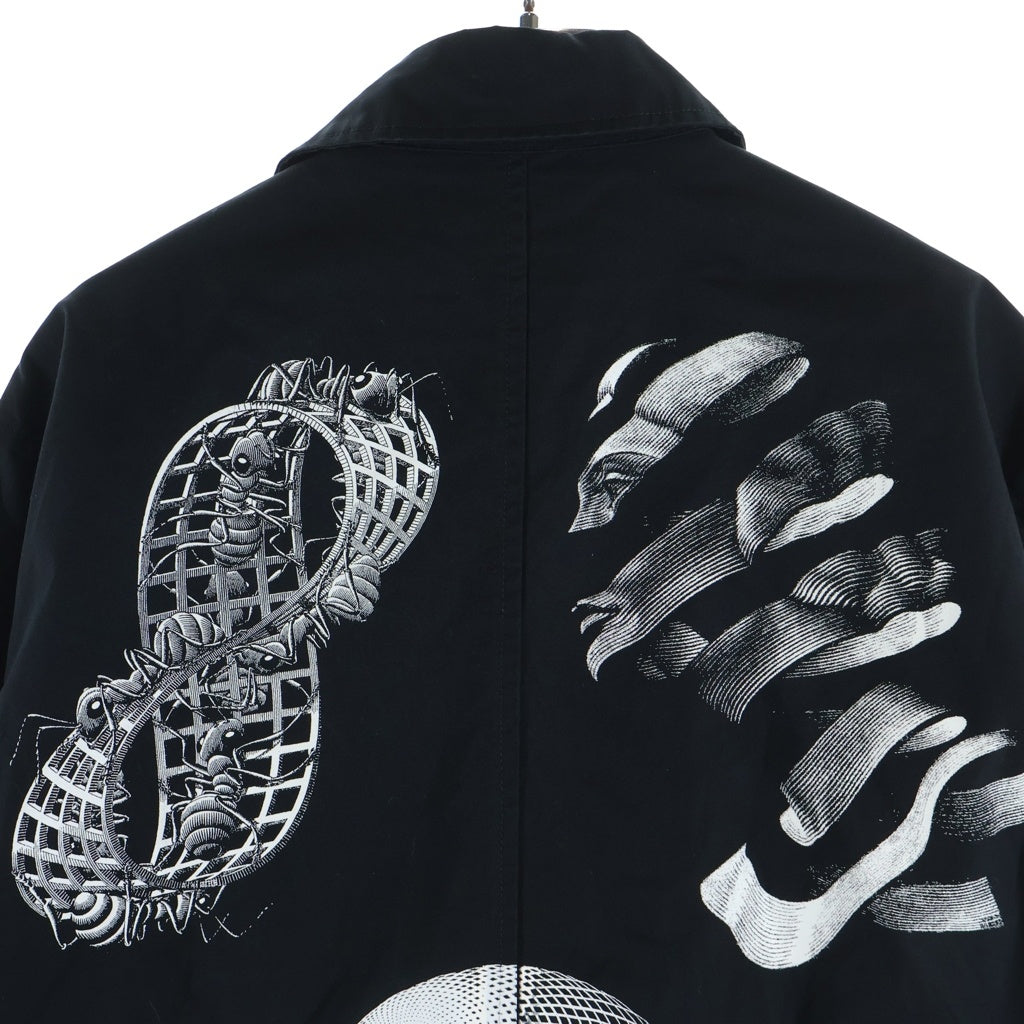SUPREME(シュプリーム) 17SS×M.C.ESCHER Trench Coat マウリッツエッシャー 総柄プリント トレンチコート ブラック