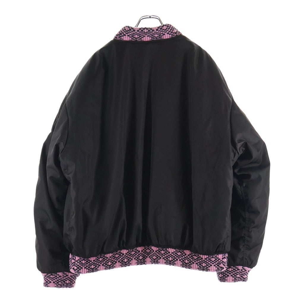 PRADA(プラダ) 21AW RE NYLON KNIT BOMBER JACKET リサイクル ナイロン ニット 中綿 ボンバージャケット ブルゾン ブラウン/ピンク SGB895