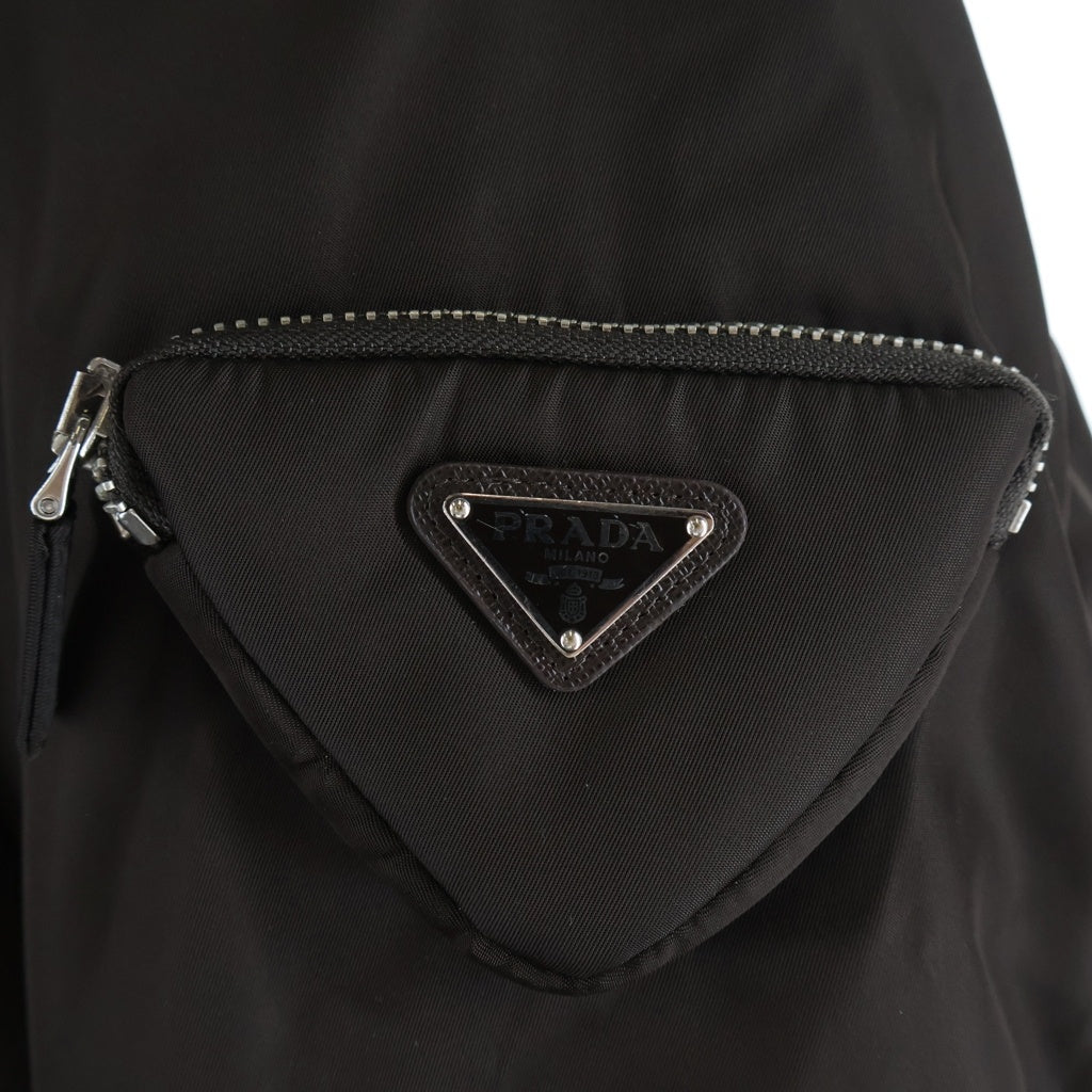 PRADA(プラダ) 21AW RE NYLON KNIT BOMBER JACKET リサイクル ナイロン ニット 中綿 ボンバージャケット ブルゾン ブラウン/ピンク SGB895