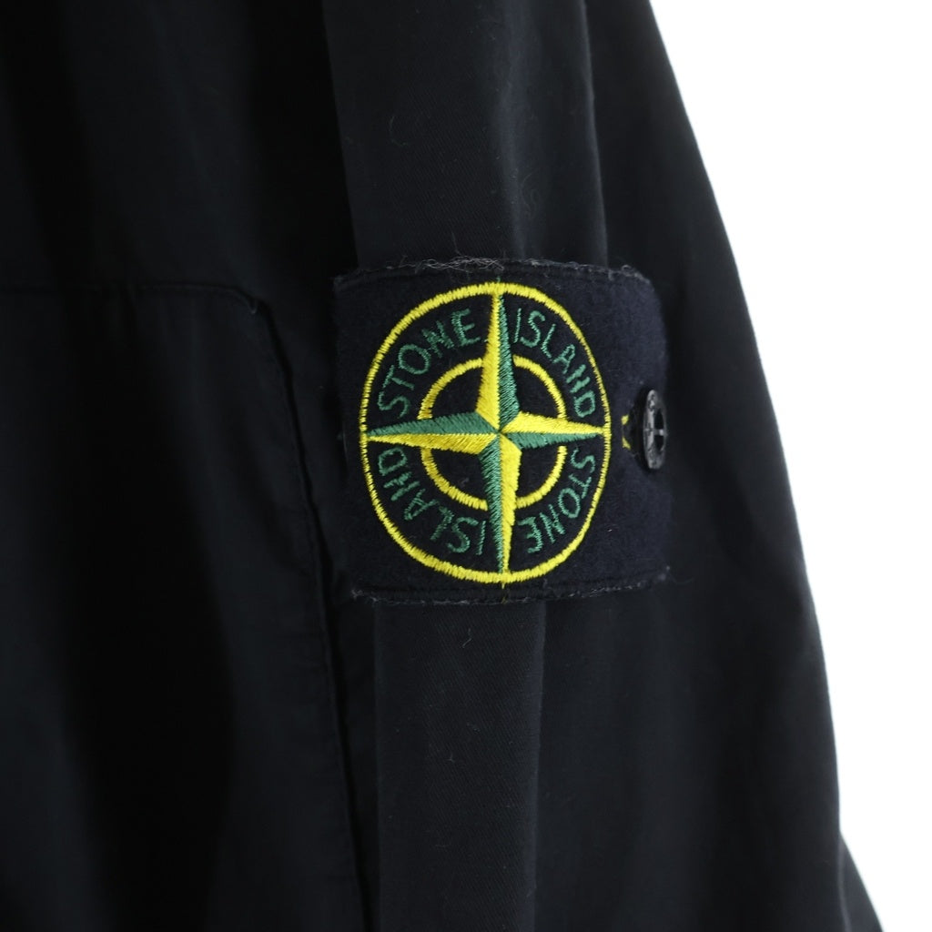 STONE ISLAND(ストーンアイランド) 25SS コットン コンパスロゴパッチ フーデッド ジップアップジャケット ブラック K1S154100091