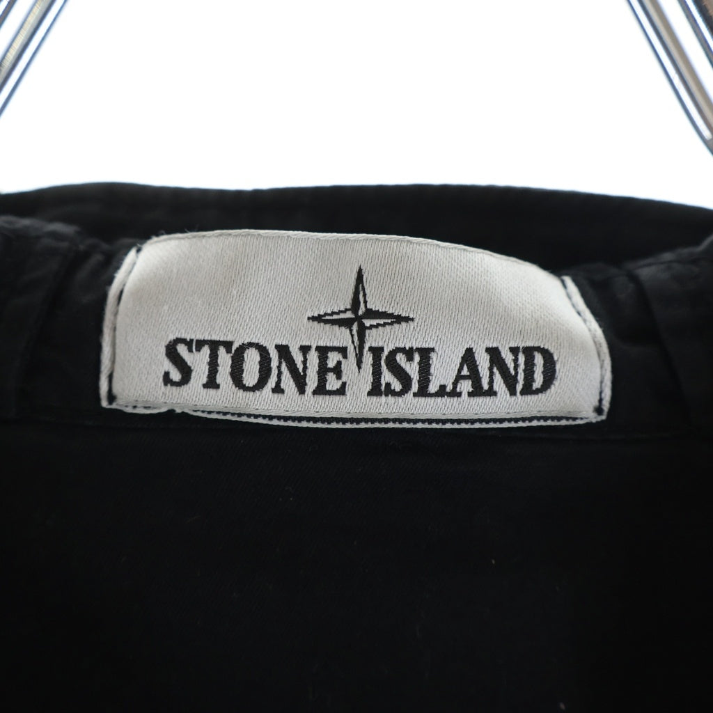 STONE ISLAND(ストーンアイランド) 25SS コットン コンパスロゴパッチ フーデッド ジップアップジャケット ブラック K1S154100091