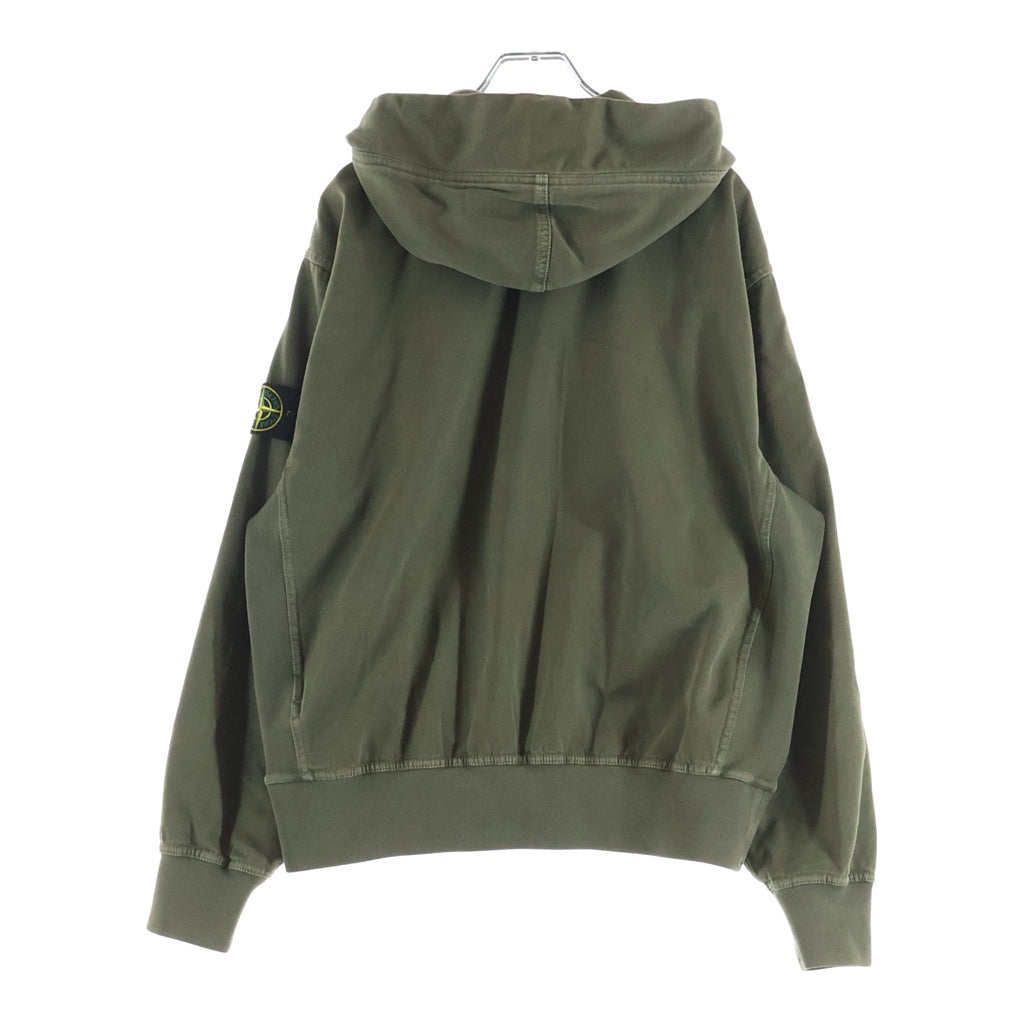 STONE ISLAND(ストーンアイランド) ORGANIC COTTON FLEECE オーガニックコットンフリース コンパスロゴパッチ ジップアップパーカー フーディー グリーン K2S156100017