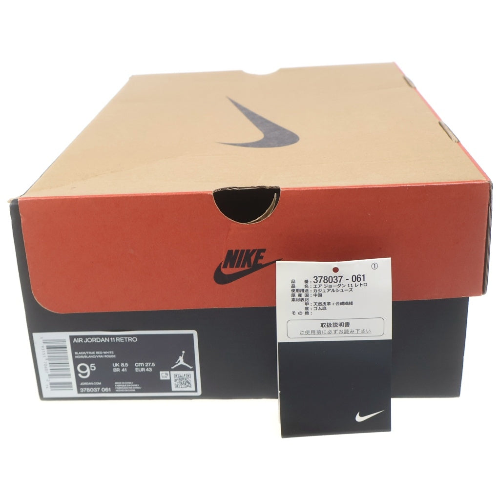 NIKE(ナイキ) AIR JORDAN 11 RETRO BRED エアジョーダン11 レトロ ブレッド ハイカットスニーカー ブラック/レッド US9.5/27.5cm 378037-061