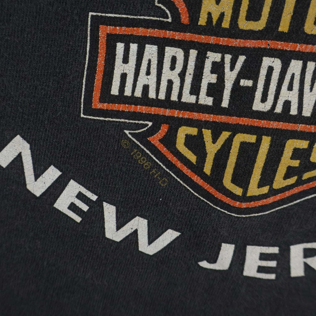 VINTAGE(ヴィンテージ) 90S VINTAGE HARLEY DAVIDSON ヴィンテージ ハーレーダビッドソン イーグルバックプリント 半袖Tシャツ カットソー ブラック