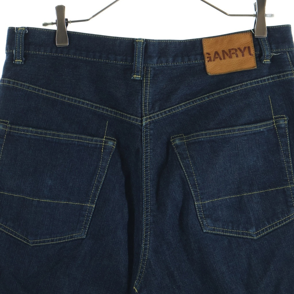 COMME des GARCONS(コムデギャルソン) 13SS ×GANRYU ガンリュウ サルエルストレッチ ジップフライデニムパンツ インディゴ EK-P001